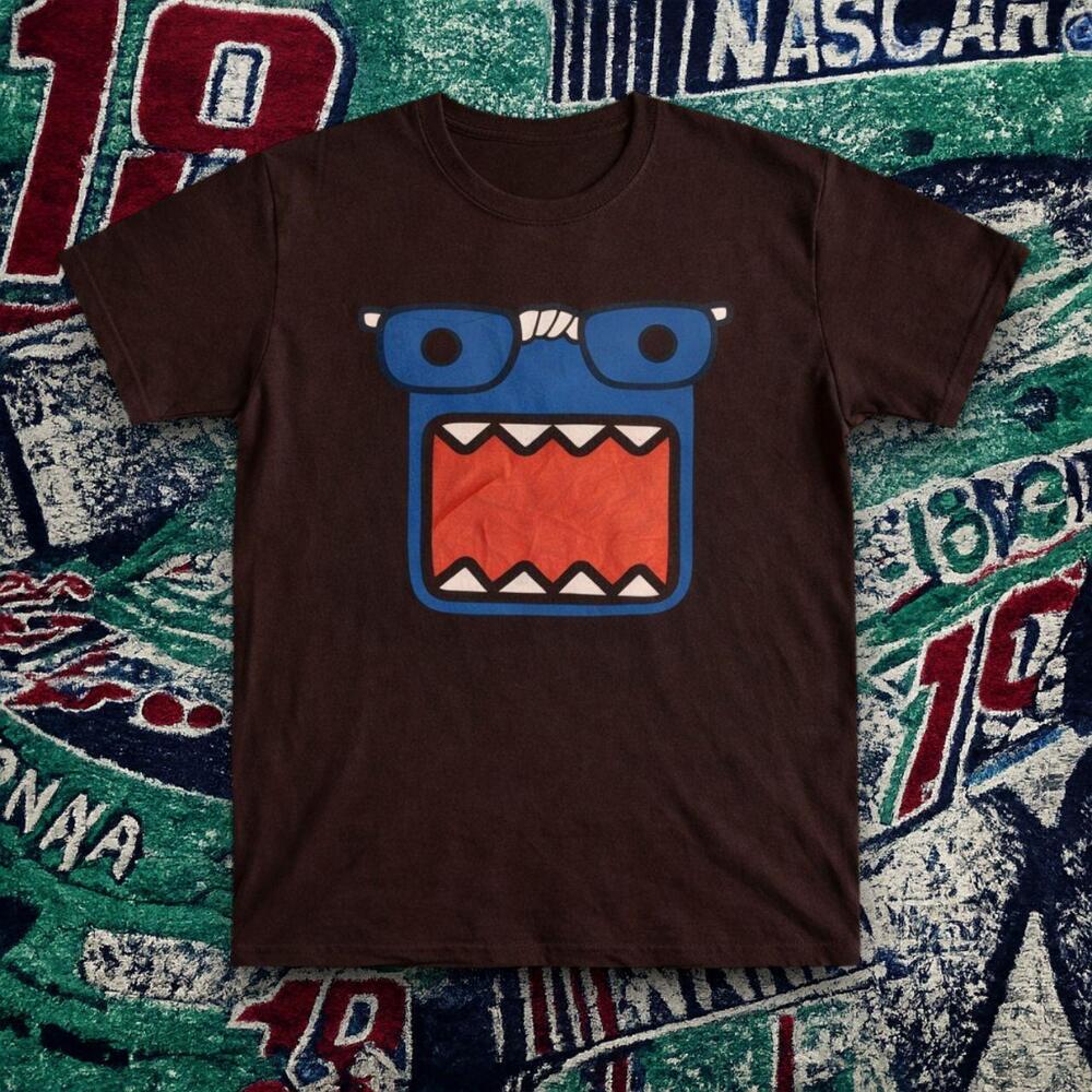 Domo Glasses Graphic Tee Dark Chocolate Unisex Cartoon Shirt